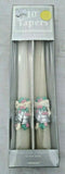 Set of  Two 10" White Wedding Taper Candles Crafts