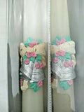 Set of  Two 10" White Wedding Taper Candles Crafts