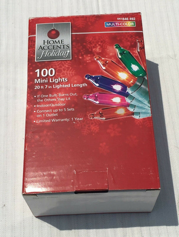 Home Accents Holiday 100 Mini Multicolored Lights 20ft