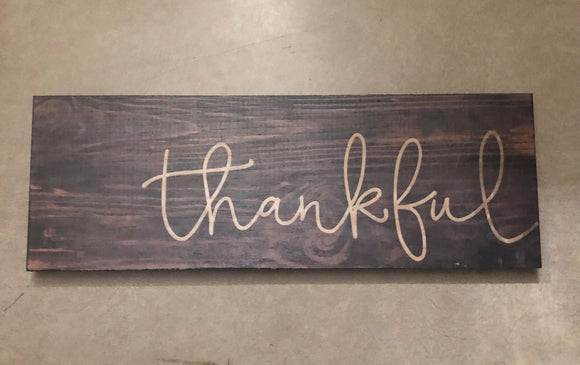 Thankful Wood Sign 15.5