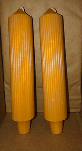 8" Set of 2 Yellow Pillar Candles