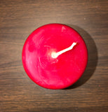 6" Set of 4 Round Red Candles