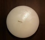 4" x 4" Botanical White Round Candle