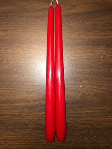 12" Red Taper Candles Set of 2