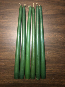 12" Set of 6 Olive Green Taper Candles