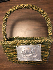 Green Wicker Basket With Handles