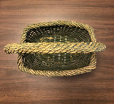 Green Wicker Basket With Handles