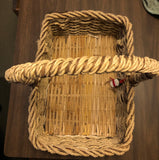 Large Rectangular Wicker Basket With Handles