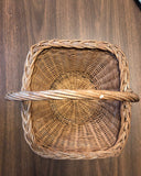 Square Wicker Basket With Handles