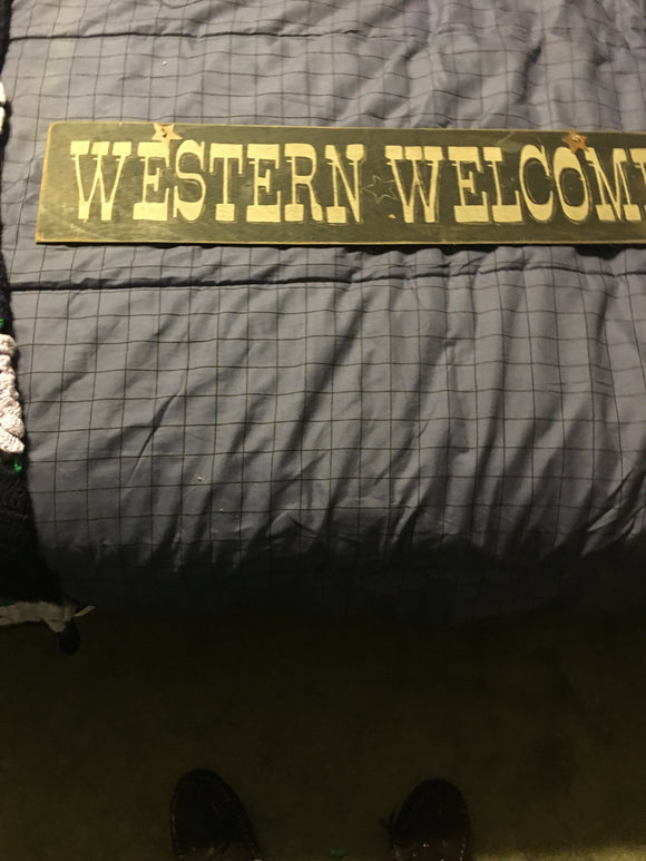 Western Welcome Wood Sign