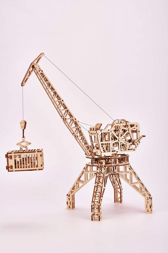 Build Your Own Toy Crane with Container Wood Puzzle